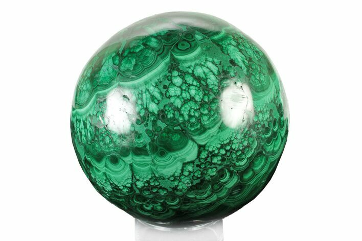 Flowery, Polished Malachite Sphere - Congo #241969